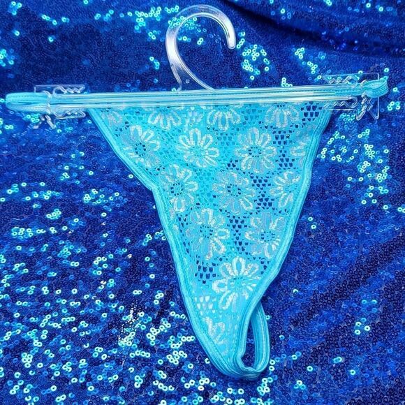 Blue Flower Thong Size 6 - Picture 5 of 6